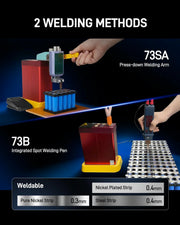 View 4500-watt super capacitor pulse battery welding machine, a DIY tool suitable for repairing 18650 lithium battery packs, equipped with a handle-type push welding arm and foot pedal switch, capable of continuous operation for 24 hours. image 2