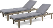 View Outdoor rosewood recliner (set of two), gray surface / dark gray seat cushion image 1