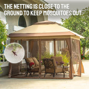 View CROWN SHADES 13x13 Pop Up Gazebo, Canopy Tent, Gazebos on Clearance - Outdoor Gazebo for Backyard & Patio Furniture - Carpa Pop Up Tent with Wheeled STO-N-Go Cover Bag (Beige & Coffee) image 4