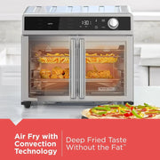 View Crisp 'N Bake Air Fryer Toaster Oven Combo, 12 in 1 Countertop Convection Oven Cooks Food Fast, Fits a Whole Pizza or 6 Toast Slices, French Doors with Stainless Steel Finish image 4