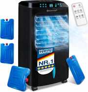 View KESSER Mobile Klimaanlage 4in1 Luftkühler – Air Cooler mit Fernbedienung & Timer, 10L Wassertank, Ionisator & Luftbefeuchter, Ventilator Klimagerät image 1
