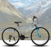 View 26/27.5 Inch Mountain Bike, Mens Womens MTB with 21 Speeds, High-Tensile Steel Frame, V Brake, Hardtail Bicycle for Adults image 2
