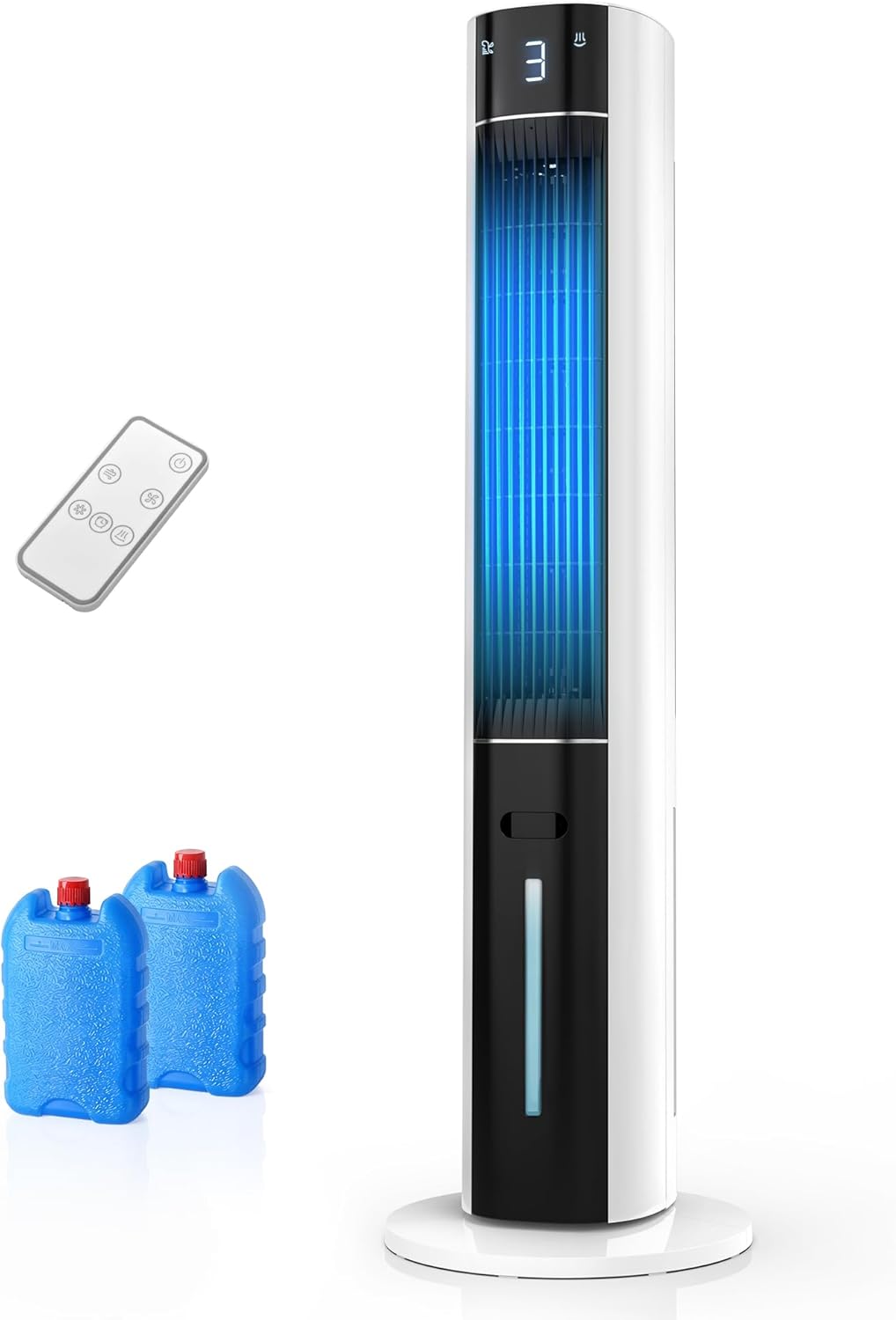 Turmventilator Luftkühler mit Wasserkühlung - Mobile Klimaanlage ohne Abluftschlauch, Ventilator mit Kühlung Leise, 3 Modi-12H Timer-Aroma-