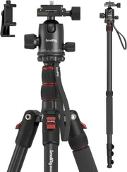 View 71" Foldable Aluminum Camera Tripod and Monopod, Adjustable Photography Tripod Stand for Cameras and Video image 1