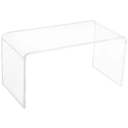 View 32" Clear Acrylic Waterfall Coffee Table, 20mm Thick Rectangle Modern Transparent Table for Living Room image 2