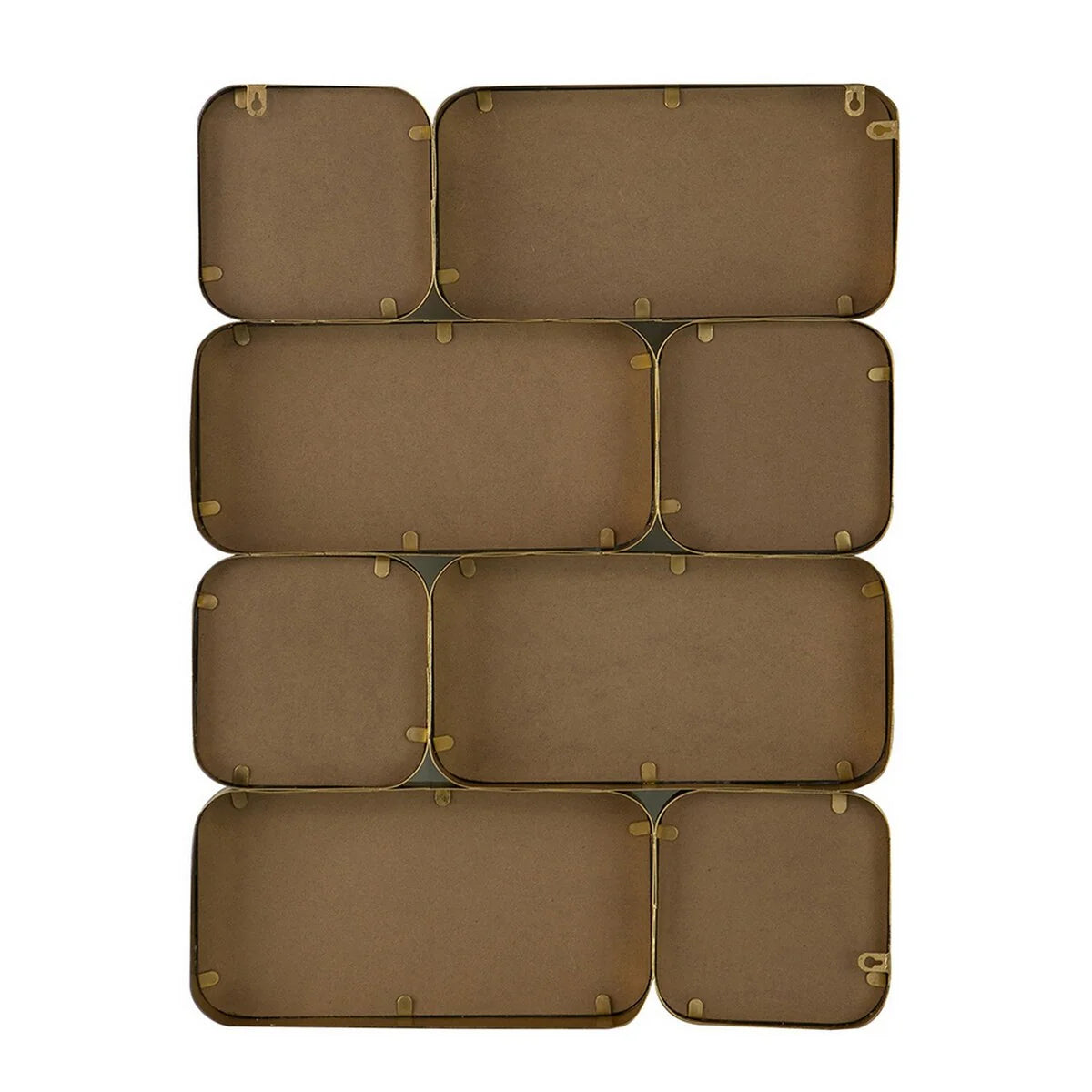 32 Inch Luxury Wall Decor Mirror, 8 Gold Finish Curved Metal Frames