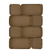 View 32 Inch Luxury Wall Decor Mirror, 8 Gold Finish Curved Metal Frames image 4