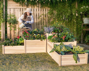 View Garden Bed Outdoor Gardening, 28 Inch Depth 3-Tier Wood Planter Box with Cedar Leg, Baseboard, Leakage Hole,Easy Assembled, Ideal for Vegetables, Herbs, Flowers image 2