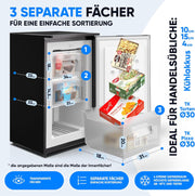 View Stillstern Gefrierschrank C (73L) 4-Sterne-Gefrierfach -18°C ger. Energiever. Mini Freezer mit 3 Fächer, stufenlos reg. Temp., kleine Tiefkühltruhe, image 5