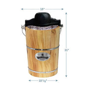View Elite Gourmet 6 Quart Vintage Wood Bucket Electric Ice Cream Maker Machine image 4