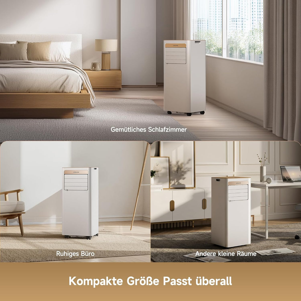 DREAME P-Wind10 7000 BTU Tragbare Klimaanlage, 3-in-1: Kühler & Entfeuchter & Ventilator. 3D Airflow, App- & Fernsteuerung, Schlafmodus,