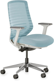 View Ergonomic office chair - A versatile office chair with adjustable lumbar support, breathable mesh backrest, and stable wheels - Experience the best comfort and support - Sapphire color image 1