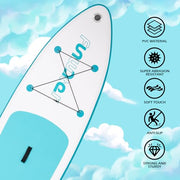 View FunWater 10 ft 6 in Inflatable Stand Up Paddle Board Set – Sky Blue image 3