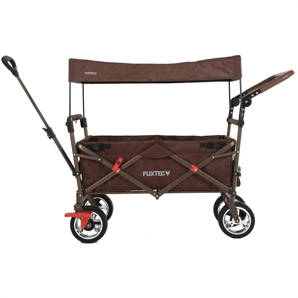 Bollerwagen FUXTEC FX-CT700, Carro Plegable Gris para el Transporte de niños, Ciudad, Campo, Playa o montaña - con Capota Anti-UV, asa de Empuje,