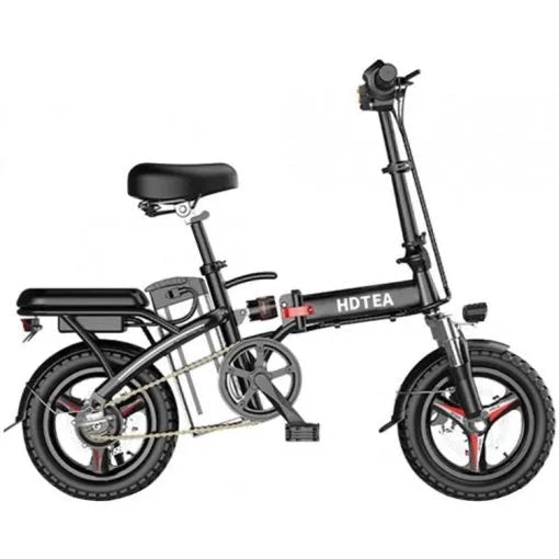 250W Folding Electric Bike for Adults and Teens, Removable Battery, Fat Tires, Black
