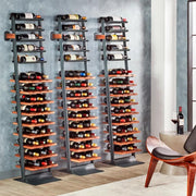 View Inclined trapezoidal wine rack - 37 wall-mounted wine storage display shelves - Mango wood and metal combined bar cabinet wine shelves - Modern kitchen and dining room decoration organizing furniture image 2