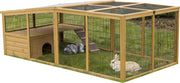 View Kerbl Freigehege mit Ausbruchsperre (Gitterabstand 2,5 cm, überdachter Auslauf, mit Kunststoffdach, inkl. Kleintierhaus + Aussichtsplattform) 81708 image 1