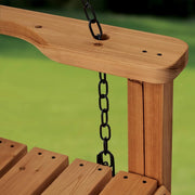 View Backyard Discovery 55" Cedar Wood Farmhouse Outdoor Porch Swing Bench with Two-Person Seating, Durable Hanging Chains, Water-Resistant, Heavy-Duty 600 Lbs Weight Capacity for Patio, Deck, Garden image 4