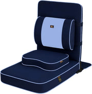 View Ground chair, with backrest support | Adult yoga chair | Portable folding chair | Yoga chair with cushion and meditation pad | Black | 24x22 inches image 3