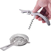 View 17pc Stainless Steel Cocktail Shaker Set Ice Strainer Clip Mixing Spoon Measure Cup Bar Tools Cocktail Set Can Opener Ice Shovel image 2