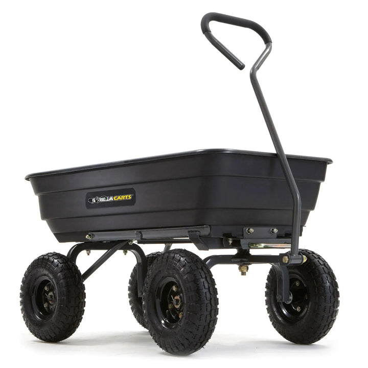 Poly Garden Dump Cart with Easy to Assemble Steel Frame