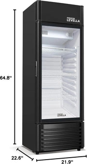 View PRF125DX Glass Door Display Refrigerator 12.5 cu ft Commercial Beverage Cooler Merchandiser With Customizable Lightbox - Silver image 4