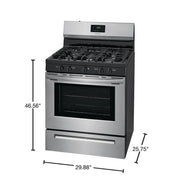 View Frigidaire 30 in. 5 Burner Freestanding Gas Range in Stainless Steel FCRG3052AS image 3