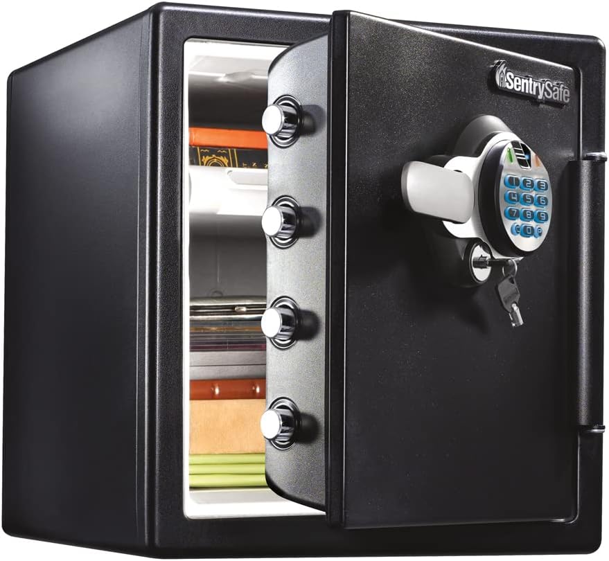 1.23 Cu Ft Waterproof and Fireproof Digital Safe Box, Alloy Steel Security Safe for Home and Office