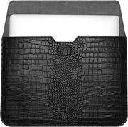 View Black Faux Crocodile Laptop Sleeve Case image 2