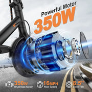 View Electric Scooter, 350W Motor, 187Wh/281Wh Battery, 16/19Mph Top Speed, 8.5''Tires, Dual Braking, Folding Scooter image 3