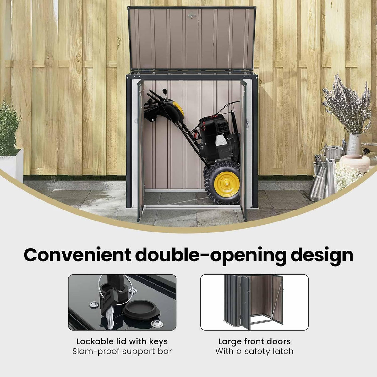 vidaXL Gartenlagerbox Schwarz 101,5 x 107 x 100 cm Stahl, Stylischer, rechteckiger Tisch für jeden Essbereich, pflegeleicht, Elegantes Design,