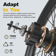 View 26 inElectric Mountain Bike for Adults, 400W 25MPH 40 Miles, 36V 13AH,City Commuting E-bike image 3