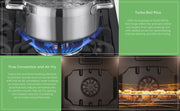 View Kenmore 22-76853 5.6 cu. ft. Front-Control 5 Burner True Convection Gas Range with Oven, Large Window, Three Oven Racks, Dishwasher Safe Cast Iron... image 3