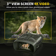 View Night Vision Goggles - 4K Night Vision Binoculars with 5000mAh Rechargeable Battery, 32GB TF Card can Save Photo and Video, 3'' HD Screen for Camping & Security, Black image 4