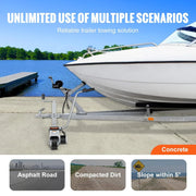 View Electric trailer car, with a towing force of 5000 pounds, equipped with a 12-volt 350-watt trailer control wheel that can move at a speed of 22 feet per minute, featuring an adjustable height range from 12 inches to 24.8 inches, and equipped with 8-i image 2