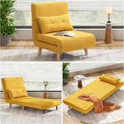 View A three-in-one sleeping chair-bed, convertible chair-bed sofa, a lounge chair with adjustable backrest, suitable for apartments/bedrooms/offices, dark gray. image 3