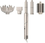 View Powerful hair dryer and multi-functional styling tool, featuring automatic hair curler, paddle brush, oval brush, concentrator accessory and stones. image 1