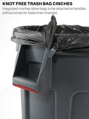 View Heavy-duty round trash can / dumpster, 20-gallon capacity, white, suitable for outdoor garbage containers in places such as garden workers / construction workers / restaurants / backyards / offices / storage areas, 6 pieces per set. image 3