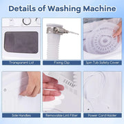 View Portable mini compact two-cylinder washing machine (17.6 pounds) - Spanish model, rotary type, blue white image 4