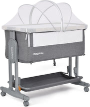 View Maydolly Baby Bassinet Bedside Crib, 3-in-1 Baby Bassinet Bedside Bed with Mattress and Soft, Breathable Sheet, 7-Height Adjustable, Stable and Reliable Crib for Nursery image 1