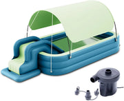 View Ergocar Inflatable Swimming Pool with Water Slide, Inflatable Slide Water Pool with Awning, Inflatable Mega Bouncy Castle Water Park, Swim Centre Pools for Backyard, Garden, Summer Water Party image 3