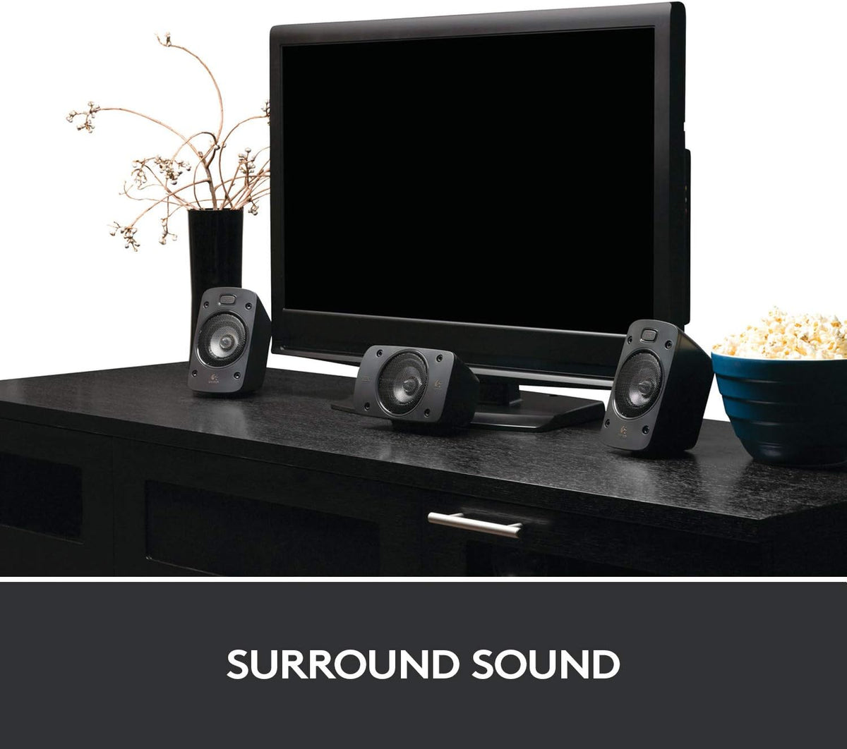 Logitech Z906 5.1 Sound System, Lautsprecher mit 1000 Watt Surround Sound, THX, Mehrere Audio-Eingänge, Fernbedienung, EU Stecker, PC/PS4/Xbox/Stereo-