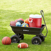 View Heavy-duty multi-purpose garbage transfer cart garden cart, equipped with pneumatic tires, capacity 4 cubic feet - 600 pounds load capacity, outdoor wheeled cart, suitable for garden, gardening and landscaping work. image 2