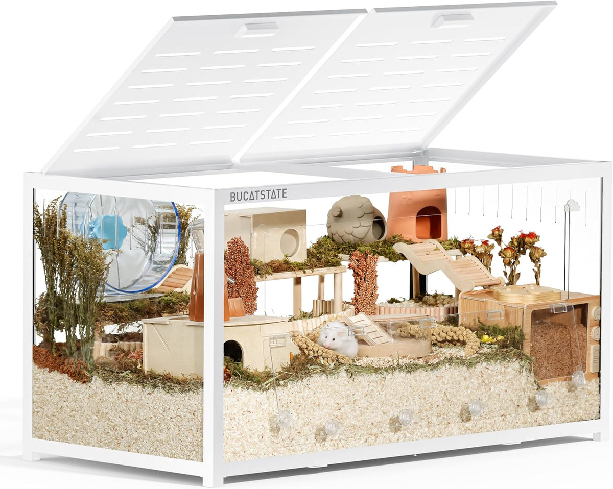 BUCATSTATE Hamsterkäfig 3,0: Metall Rattenkäfig Kleintierkäfig Groß Stapelbar mit Einfacher Montage 120L x 60W x 62H cm für Nager, Mäuse, Zwerghamster