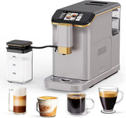 View Full Automatic Espresso Machine with Built-In Grinder & Milk Frother - FTF Touchscreen Coffee Maker for Latte/Cappuccino, 20 Bar Pressur & 1.5L... image 3