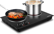 View Hot Plate,1800W Ceramic Electric Hot Plate for Cooking, Dual Control Infrared Cooktop, Portable Countertop Burner, Glass Plate Electric Cooktop, Silver, Stainless Steel image 4