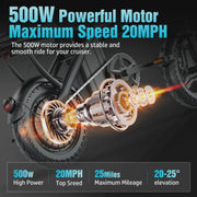 View 14 in Electric Bike with Dual Front Suspension 500W Folding Ebike, Up to 25Miles 20MPH, 48V Removable Lithium-Battery, 14 in Foldable Commuting... image 3