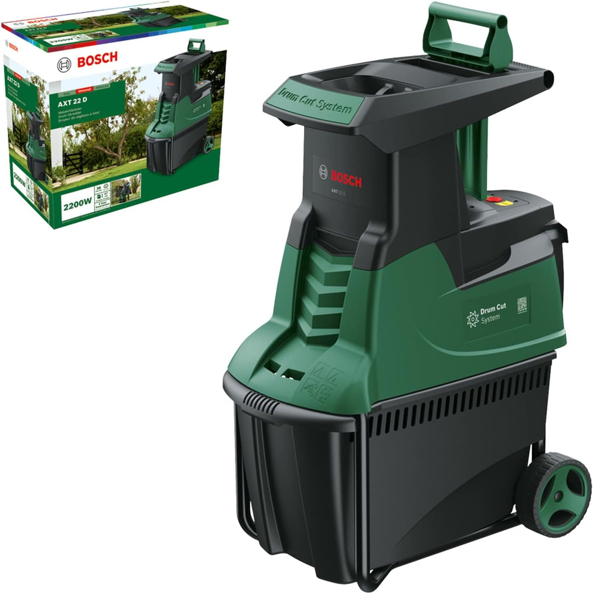 Bosch Turbinenhäcksler AXT 25 TC (2.500 W; geeignet für Holz und harte Gartenabfälle; inklusive Gartenhandschuhe; integrierte Fangbox 53 l; in Karton)