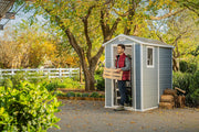 View Keter Manor 4X6 - Caseta de jardín, 130x192x198cm y 2,2m2, Suelo, Sistema de ventilación, Puerta y Ventana, Resistente al Agua, Color Gris image 4