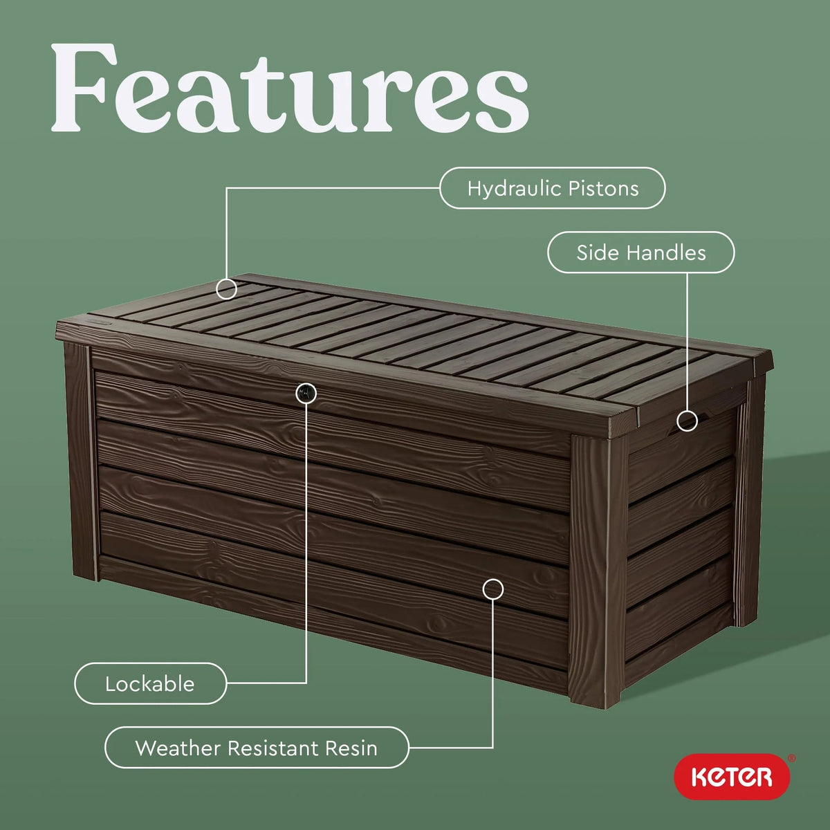150 Gallon Outdoor Deck Box with Bench Seat, Large Storage Container for Patio, Garden, Yard and Pool Area